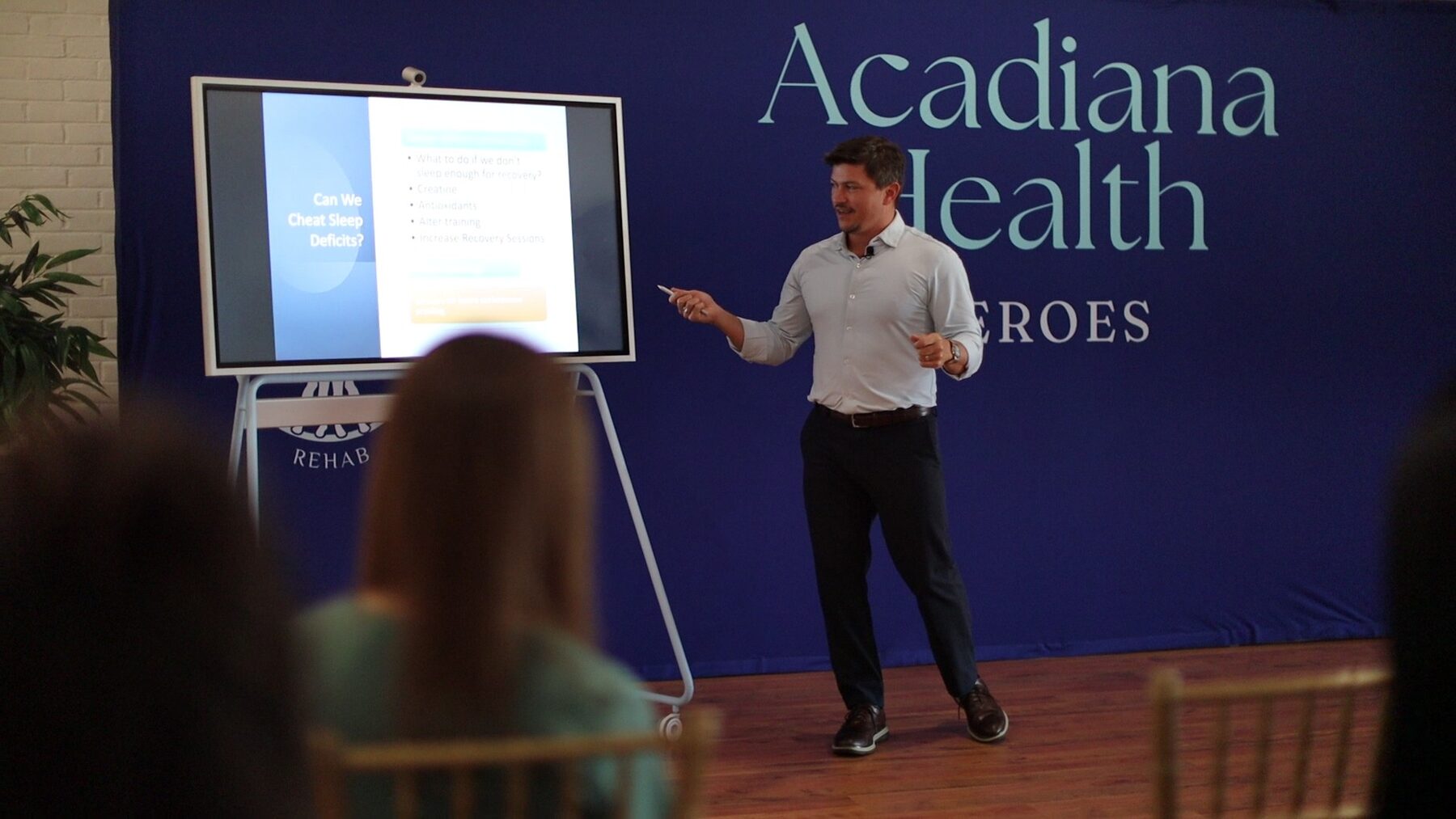 Dr. Hines presenting at an Acadiana Health Heroes community event